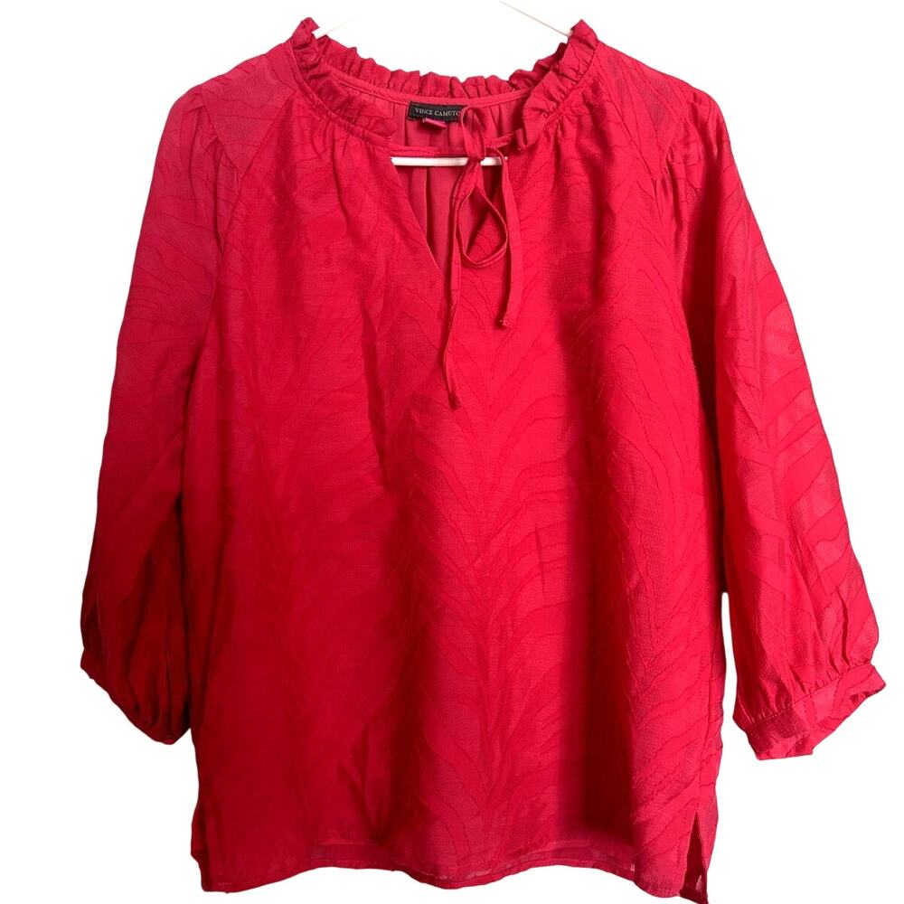 NWT Vince Camuto Split Neck Zebra Print Blouse – Women’s Small, Pink